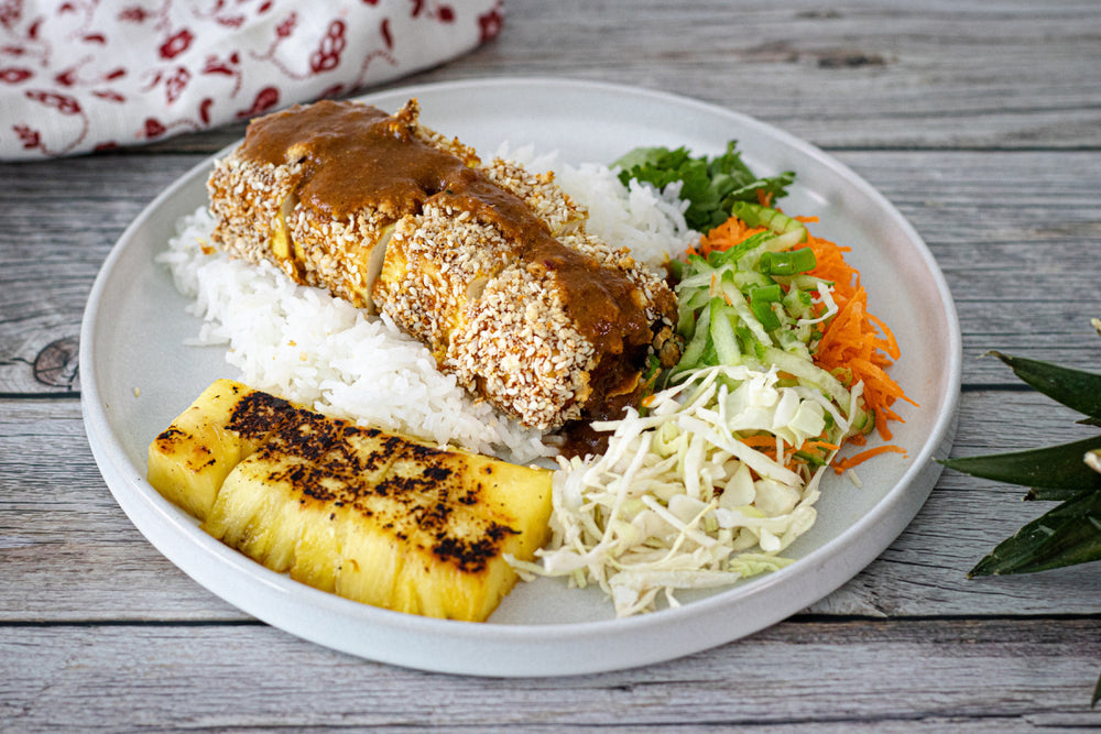 Katsu Tofu with Charred Pineapple