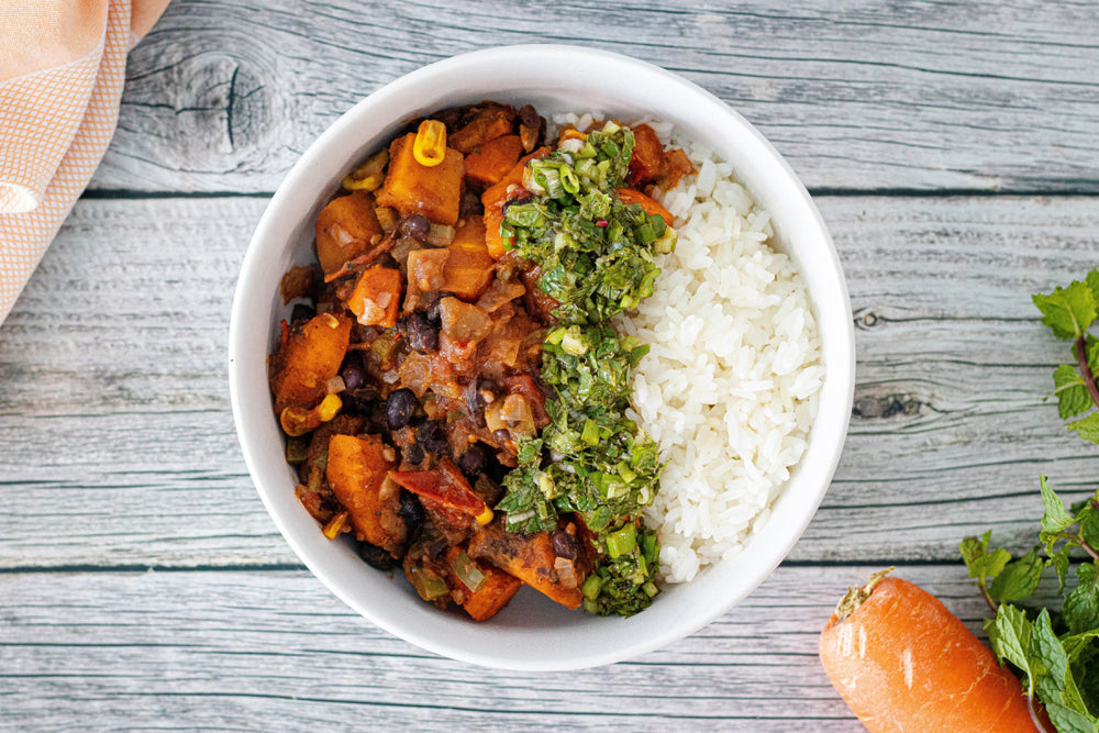 Roasted Veggie and Black Bean Tray Bake