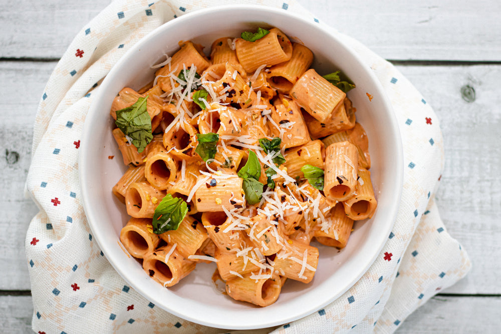 Spicy Oregano and Basil Rigatoni