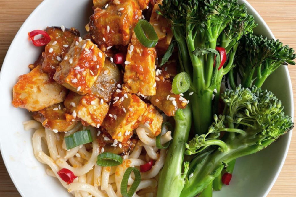 Sticky Tofu & Aubergine Noodles